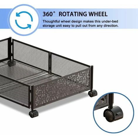 Conteneurs De Rangement Sous Le Lit, Rangement Pour Chaussures Sous Le Lit Avec Roulettes, Organisation De Rangement Pliable Pour Chambre à Coucher Avec Poignées, Tiroir De Rangement Sous Le Lit Pour – Image 4
