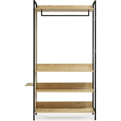 Dressing Modulable Multifonctionnel - Avec 4 étagères, Miroir, étagère Penderie Ouverte - 100 X 45 X 193 Cm – Image 4