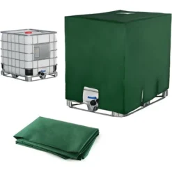 IBC Couvercle De Réservoir D'eau Anti-poussière Anti-UV, Housse De Protection, Bâche De Protection, Convient Pour Réservoir IBC 1000 L (120 X 100 X 116 Cm Vert)