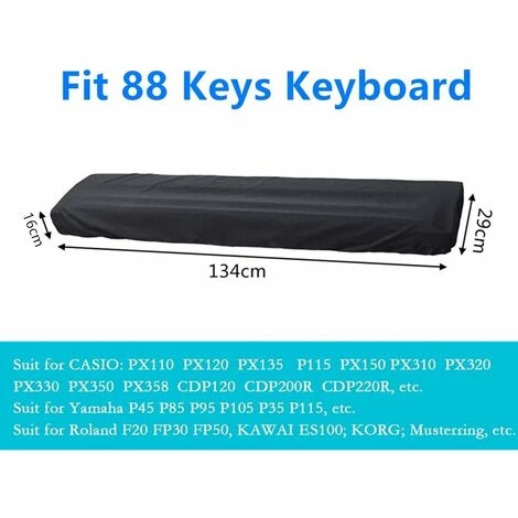 Housse De Protection Pour Clavier Piano 88 Touches, Numérique Housse Protection Piano Antipoussière Couverture Avec Cordon Étirable Pour Yamaha Roland Casio – Image 3