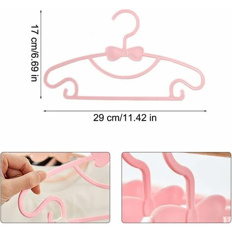 Cintres Pour Enfants, Cintres En Plastique Pour Enfants, Cintres Antidérapants Pour Bébé, Ensemble De Cintres Pour Bébé, Pour Vêtements De Garde-robe, (rose, 20 Pièces) – Image 4