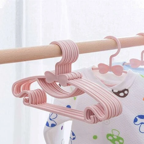 Cintres Pour Enfants, Cintres En Plastique Pour Enfants, Cintres Antidérapants Pour Bébé, Ensemble De Cintres Pour Bébé, Pour Vêtements De Garde-robe, (rose, 20 Pièces) – Image 5