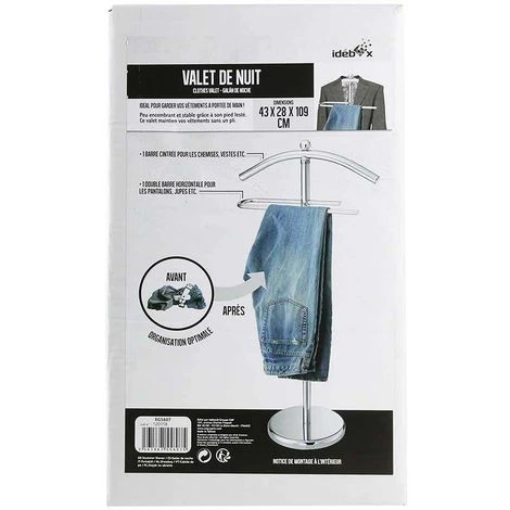 Valet De Nuit En Métal Argenté – Image 2